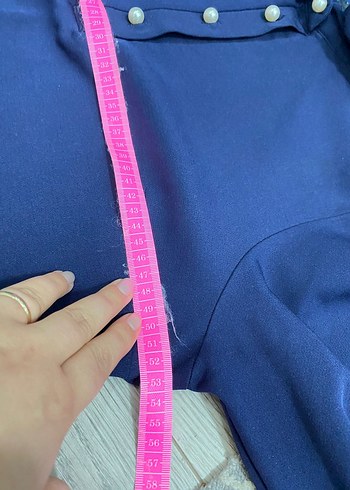 Düğmeli Lacivert Midi Örme Elbise - Görsel 6