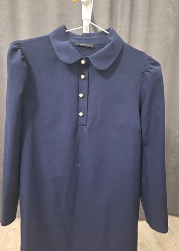 Düğmeli Lacivert Midi Örme Elbise - Görsel 5