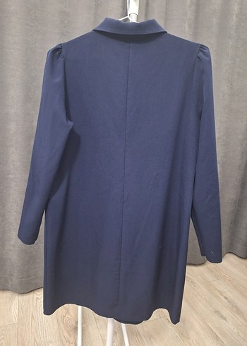 Düğmeli Lacivert Midi Örme Elbise - Görsel 2