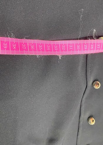 Düğmeli Siyah Midi Kadın Klasik Ofis elbise - Görsel 7