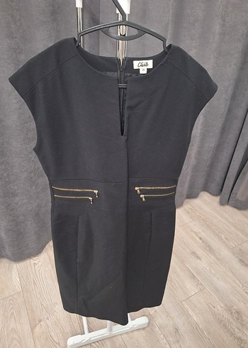 Siyah Midi Kadın Ofis Elbisesi - Görsel 5