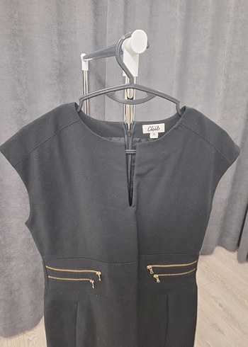 Siyah Midi Kadın Ofis Elbisesi - Görsel 2