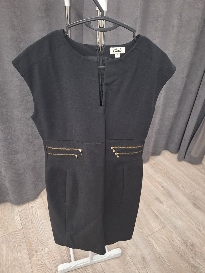 Siyah Midi Kadın Ofis Elbisesi - Görsel 5