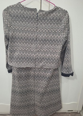 Gri Desenli elbise - Görsel 2