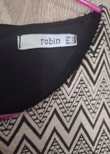 Gri Desenli elbise - Görsel 5