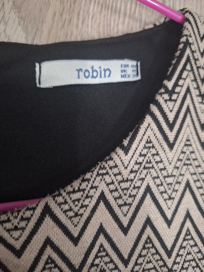 Gri Desenli elbise - Görsel 5