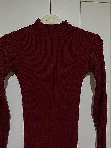 Bordo triko elbise