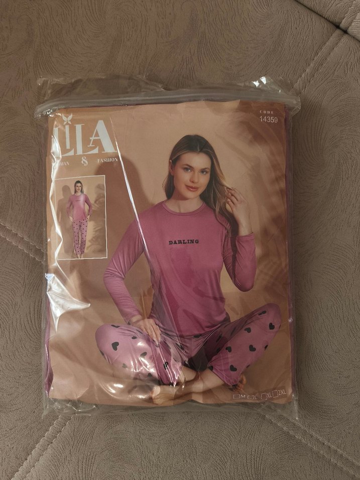 Kalp Desenli Kadın Pijama Takımı - Görsel 2