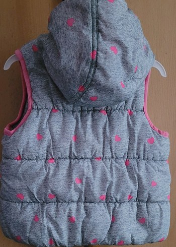 Kız Çocuk Gri Kapüşonlu Yelek - Görsel 4