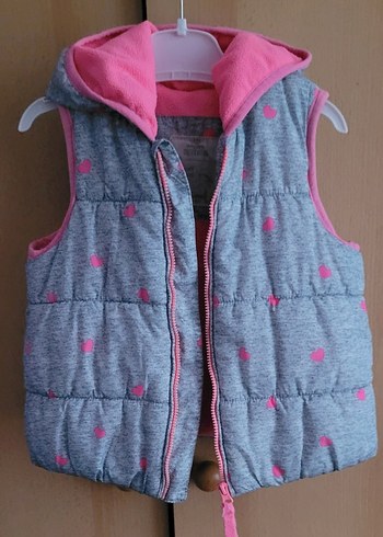 Kız Çocuk Gri Kapüşonlu Yelek - Görsel 6