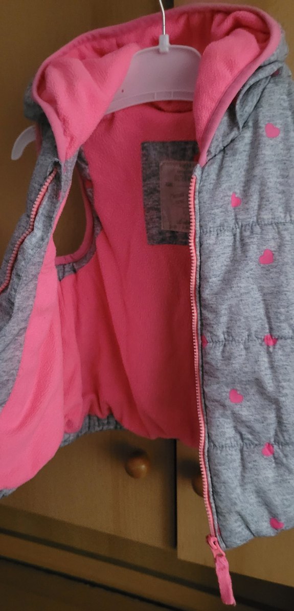 Kız Çocuk Gri Kapüşonlu Yelek - Görsel 2