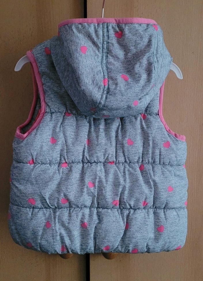 Kız Çocuk Gri Kapüşonlu Yelek - Görsel 5