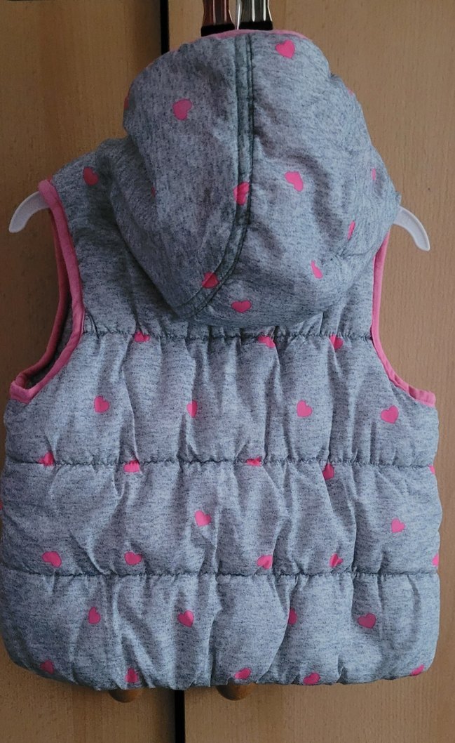 Kız Çocuk Gri Kapüşonlu Yelek - Görsel 4