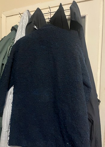 H&M Lacivert peluş kaban