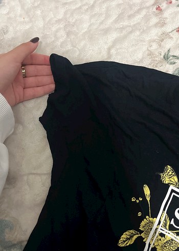 Siyah Baskılı Uzun Kollu Hamile Tişörtü - Görsel 2