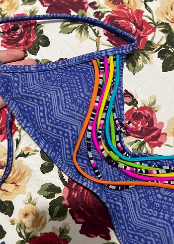 Renkli Boncuklu Bohem Bikini Üstü - Görsel 2