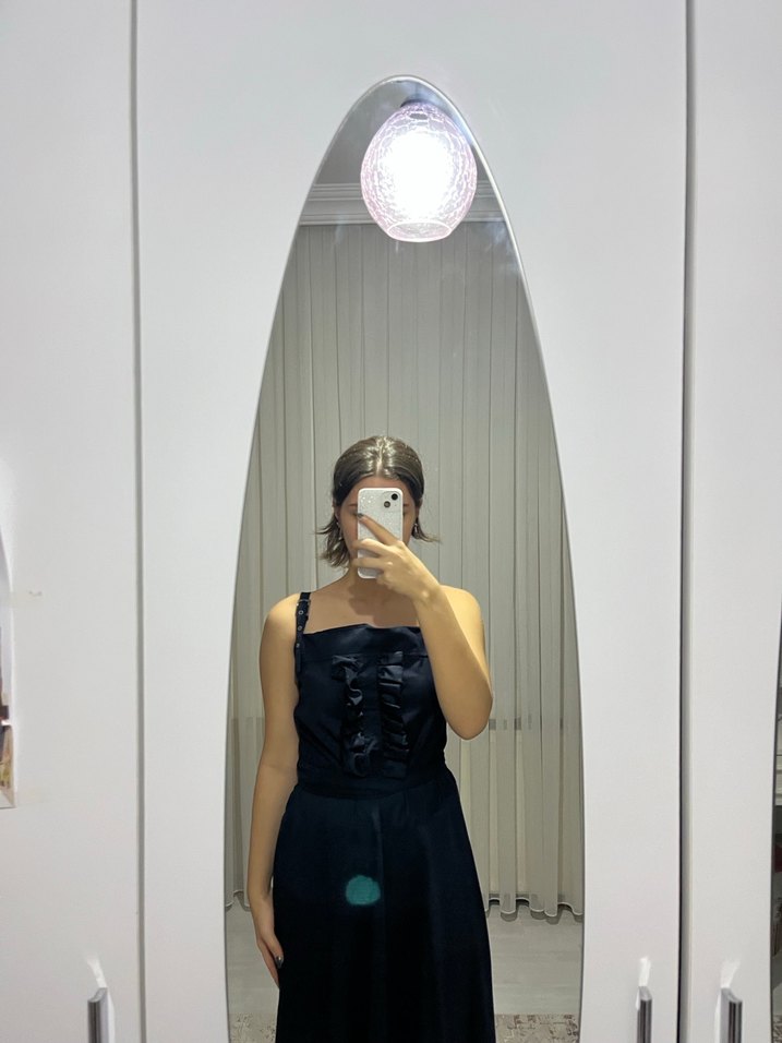 Düğmeli Beyaz Kadın Midi Blazer - Görsel 4