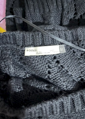 Kadın Siyah Transparan Triko Kazak - Görsel 3