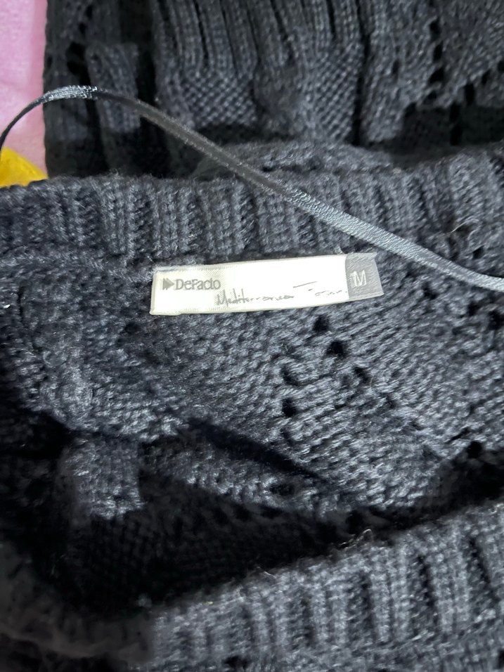 Kadın Siyah Transparan Triko Kazak - Görsel 3