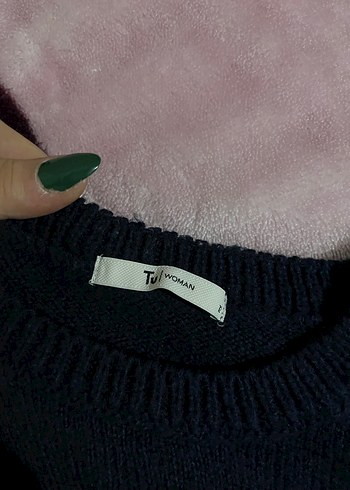 Kadın Siyah Puantiyeli Yüksek Yakalı Kazak - Görsel 3