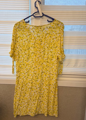 Sarı Midi Bohem penye Elbise - Görsel 2