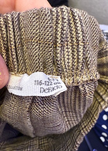 Düğmeli Kahverengi Keten Kız Şortu - Görsel 3