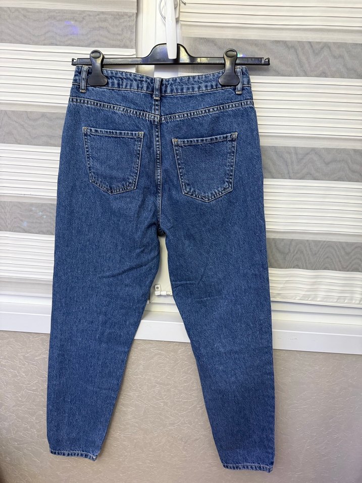 Kadın Mavi Bol Kesim Denim Pantolon - Görsel 2