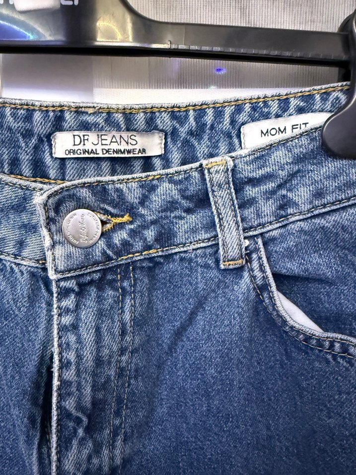 Kadın Mavi Bol Kesim Denim Pantolon - Görsel 3