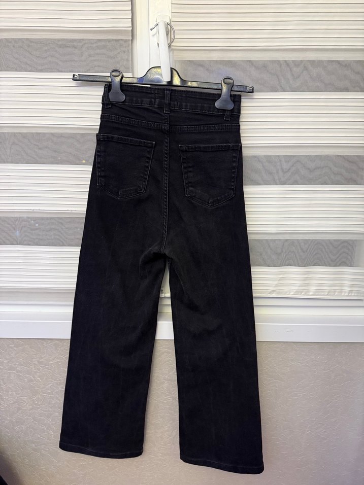 Kadın Siyah Midi Boy Regular Fit Kot Pantolon - Görsel 2