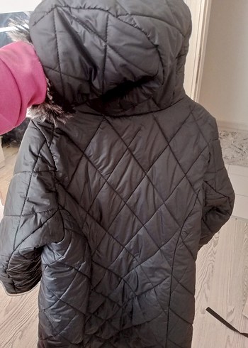 42 Beden Sokak Stili Siyah Uzun Kadın Kışlık Mont