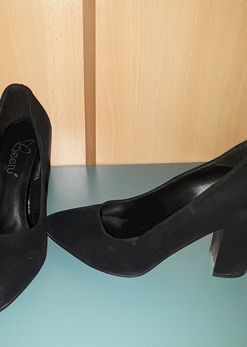 Kadın Siyah Tokalı Kalın Topuklu Stiletto - Görsel 3