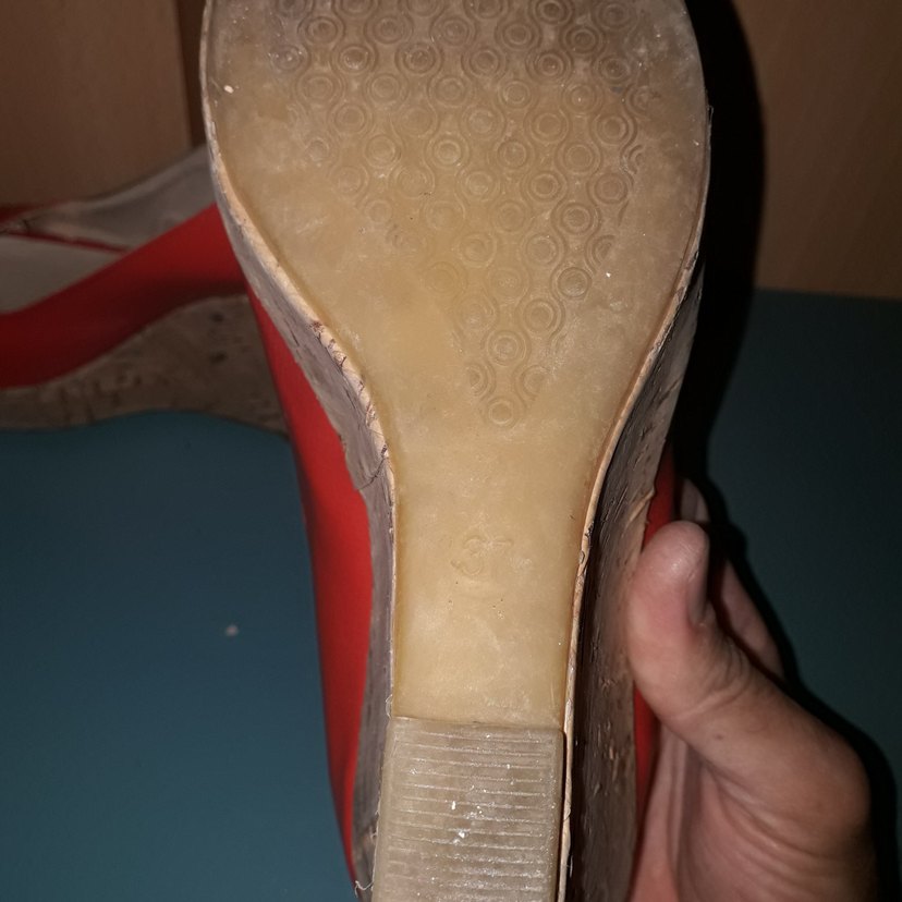 Kırmızı Deri Dolgu Topuklu Kadın Ayakkabı - Görsel 3