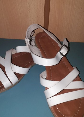 Beyaz Kadın Dolgu Topuklu Sandalet - Görsel 2