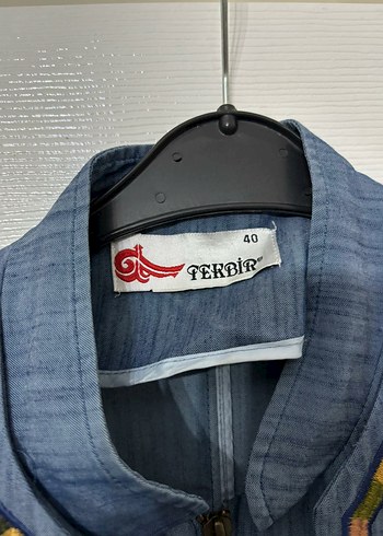 Nakışlı Uzun Kot Elbise - Görsel 3