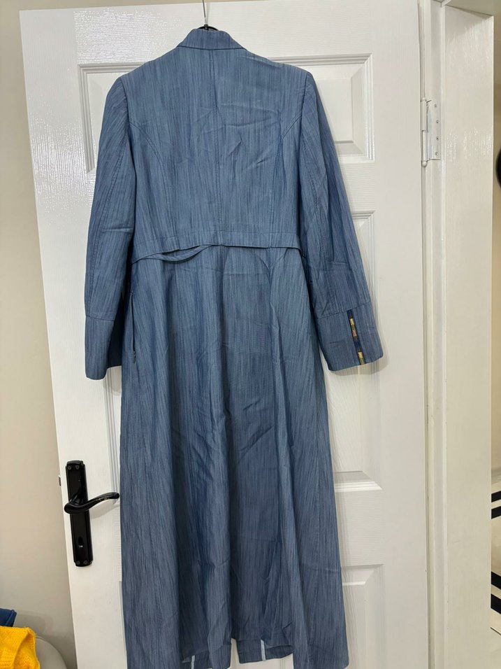 Nakışlı Uzun Kot Elbise - Görsel 2