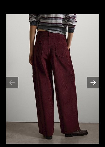 Bordo Bol Kesim Kadın Pantolon - Görsel 2