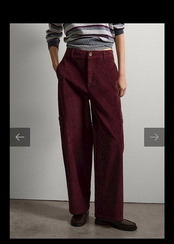 Bordo Bol Kesim Kadın Pantolon - Görsel 4