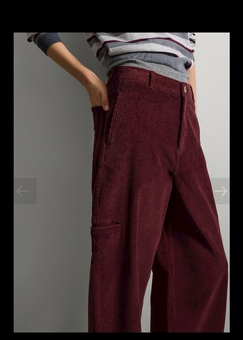 Bordo Bol Kesim Kadın Pantolon - Görsel 3