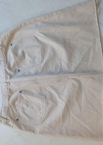 Zara Bej Düğmeli Kadın Midi Jean