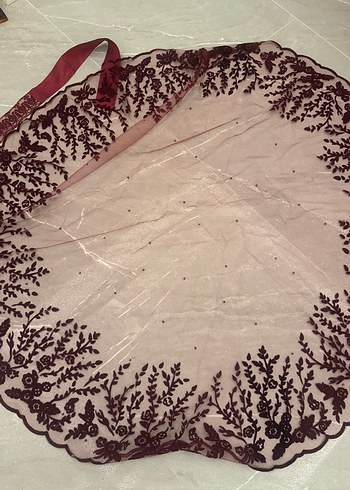 Bordo Dantel Bohem Gelin Aksesuarı