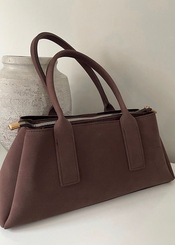 Örgü Detaylı Kahverengi Süet Kadın Eldiven - Görsel 2