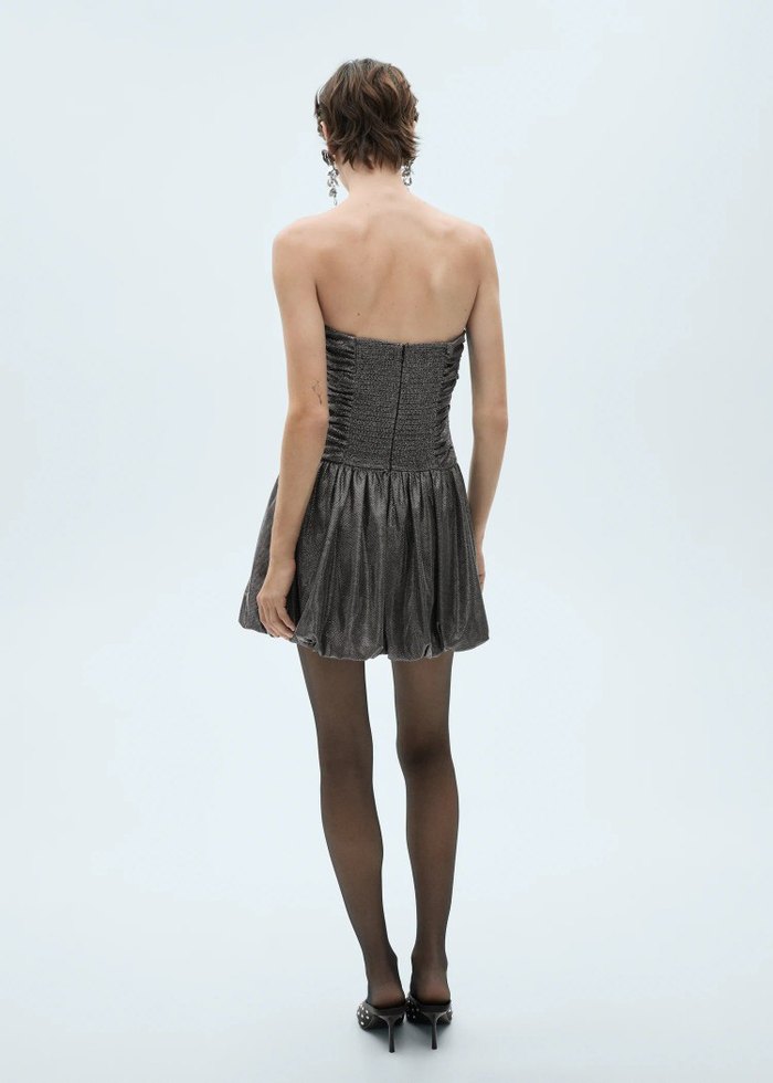 mango straplez elbise - Görsel 3