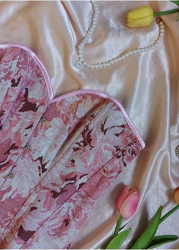 vintage stil korse bustiyer - Görsel 3