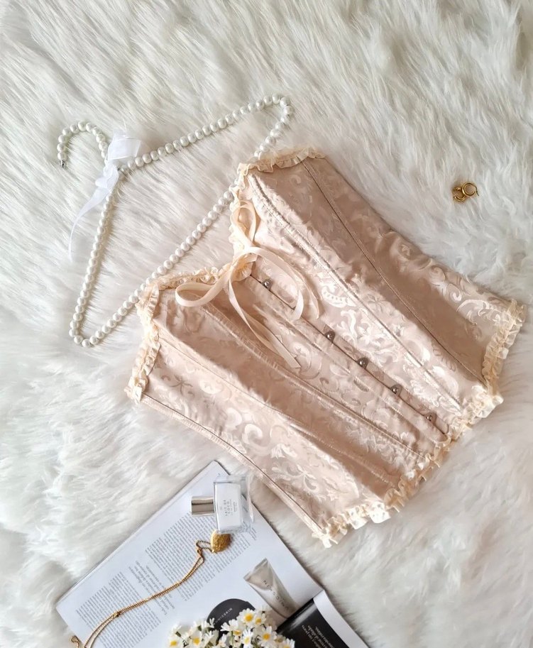 krem pinterest stil korse bustiyer - Görsel 3