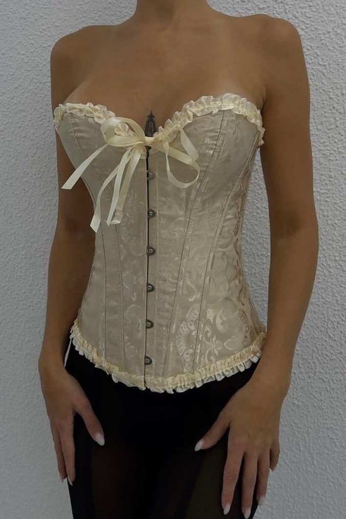 krem korse bustiyer pinterest stil - Görsel 3