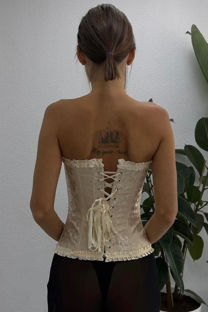 krem korse bustiyer pinterest stil - Görsel 4