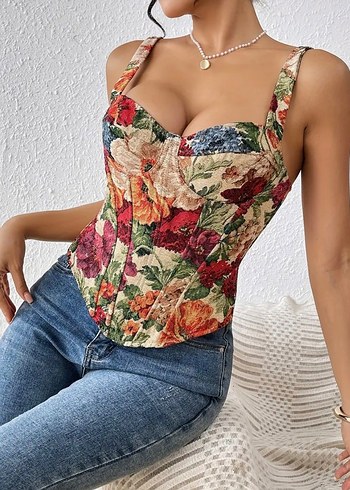 vintage stil korse bustiyer - Görsel 3