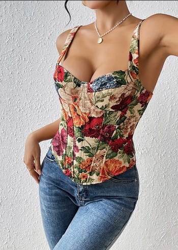 vintage stil korse bustiyer - Görsel 5