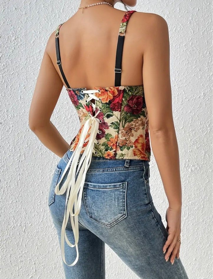 vintage stil korse bustiyer - Görsel 4