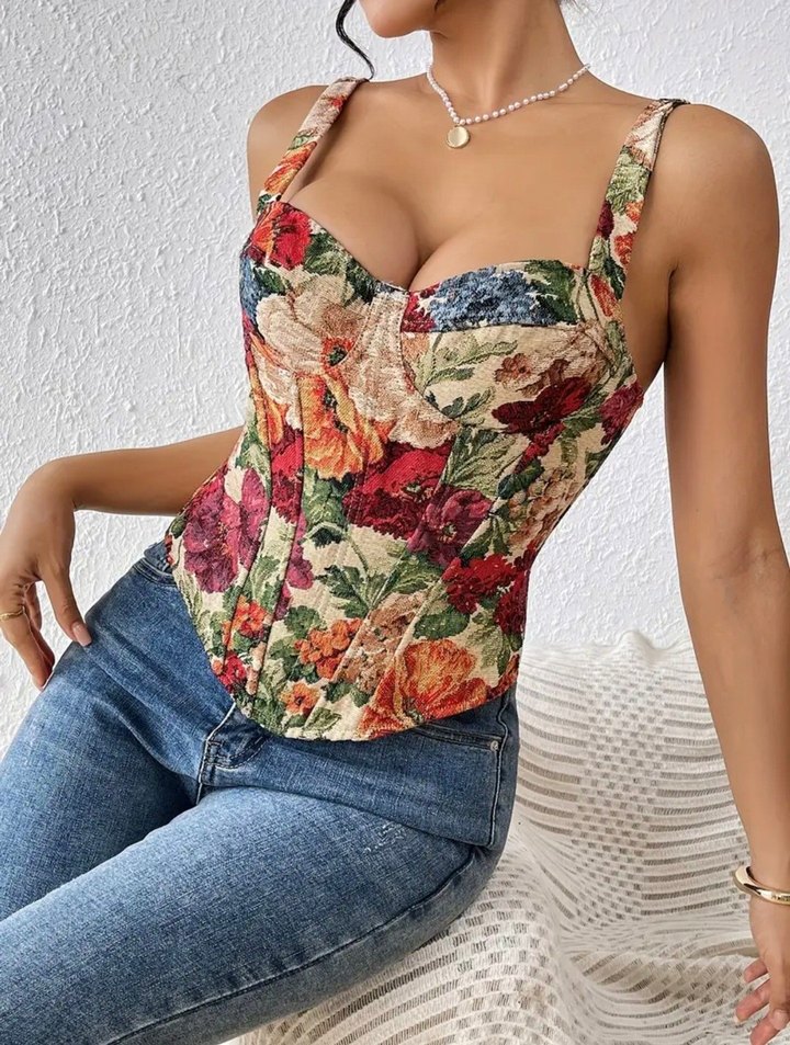 vintage stil korse bustiyer - Görsel 3